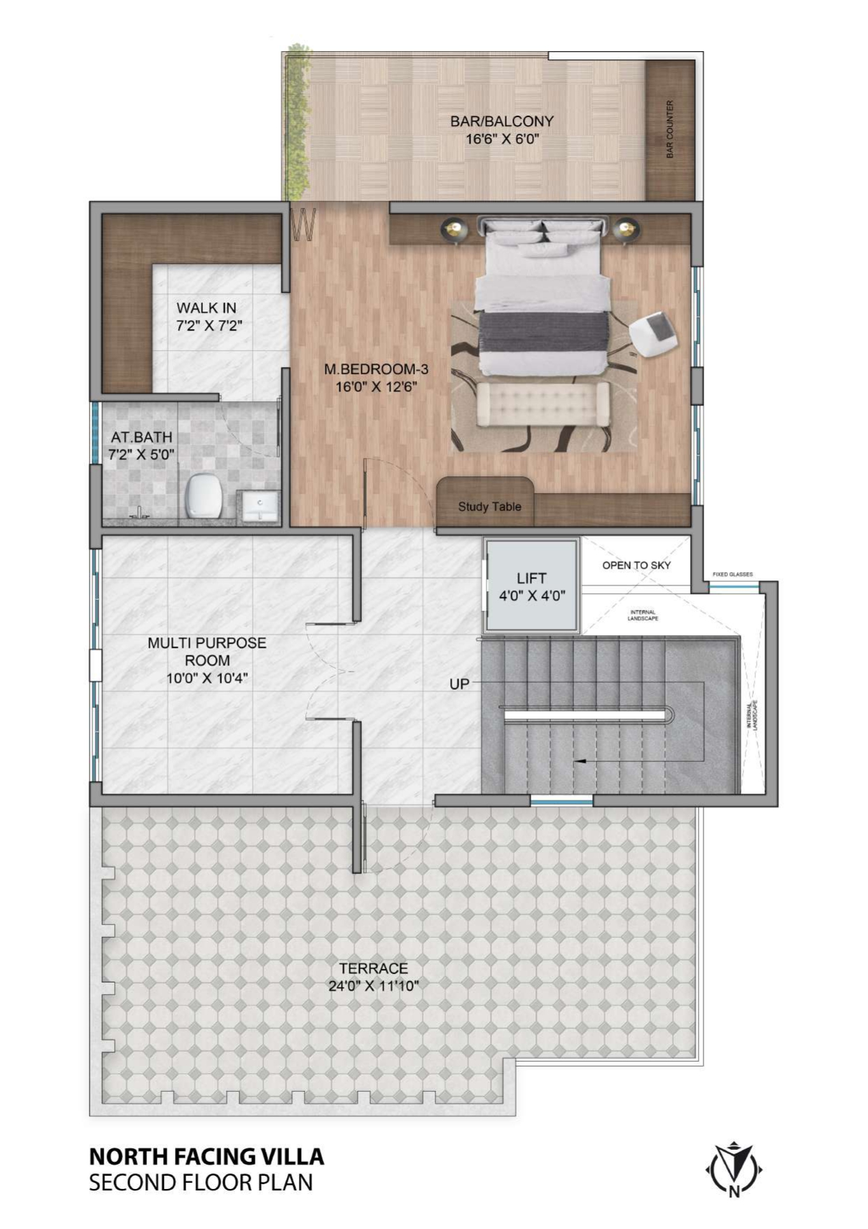 North Facing Second Floor